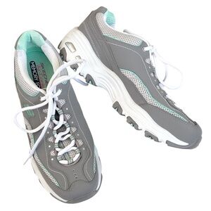 Like New Skechers D’Lites - Lifesaver Sneakers Grey Mint Size 10